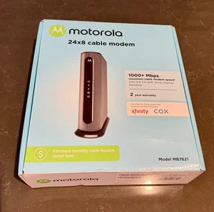 DOCSIS 3.0  Motorola MB7621  24x8 Cable Modem, Works With Cox And Xfinity Cable - Picture 1 of 9