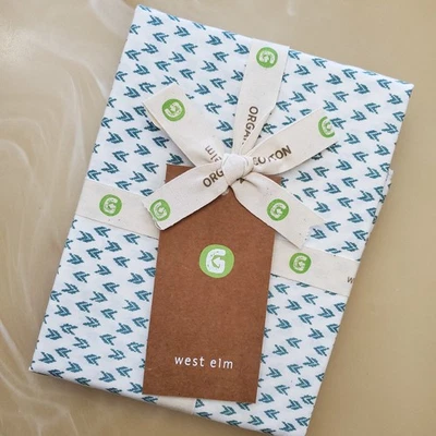 West Elm Harmony Set Of 2 Standard Organic Cotton Pillowcase Peacock - Image 1 of 4