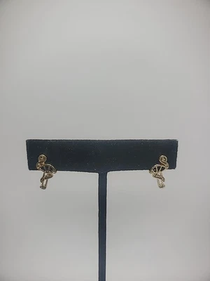 复古耳环穿孔柱耳钉火烈鸟金色珠宝服装 — 第 1/4 张图片