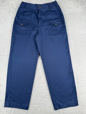 VINTAGE Boy Scout Pants Boys 8 Blue Cargo Cub Cotton Twill Elastic Waist 26x26 - Image 1 of 4