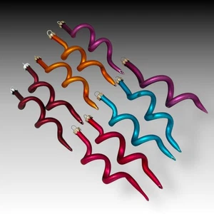 Group of 10 MULTICOLOR CHRISTMAS ICICLES ORNAMENTS Swirl Art Collection Vintage - Picture 1 of 4