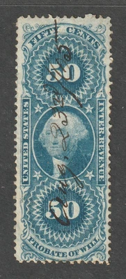 Scott # R62c, Used, F, 50¢ Probate of Will, Manuscript Cancel, 08/23/1865 - Image 1 of 2