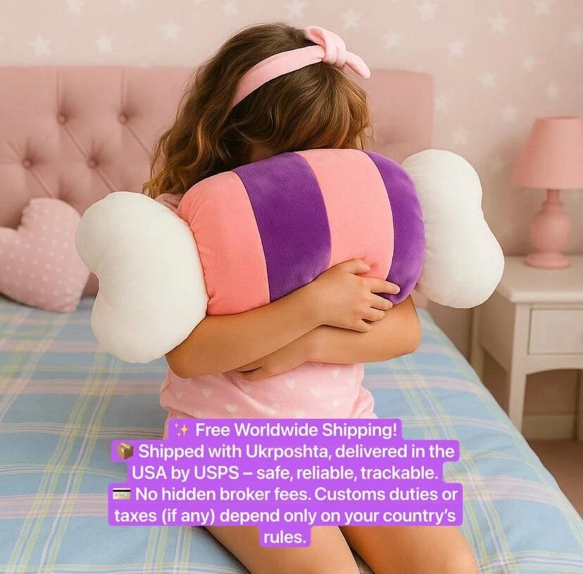 Candy Plush Pillow 30–60cm – Kawaii Soft Cushion, Christmas Gift, Kids Room Deco - Image 1 of 3