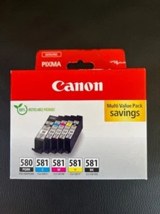 Canon Ink Multipack PGI-580/CLI-581 Ink Cartridges 5 Pack-Brand New Sealed - Picture 1 of 1