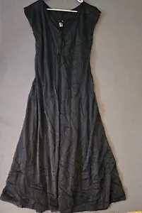 Vintage Le Voys Black Sheer Dress Medium Maxi Lined Gothic Emo Witchy Minimal - Picture 1 of 7