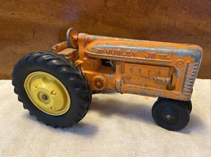 Vintage Orange Hubley Jr Tractor Toy W/Yellow Metal Rims - Picture 1 of 6