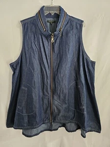 For Cynthia Top Damen blau Jeans Jeanshemd 100 % Baumwolle Größe 2X - Bild 1 von 7