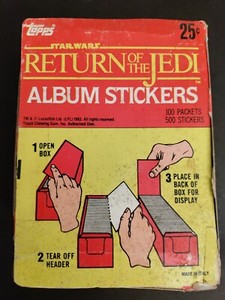 STAR WARS RETURN OF THE JEDI 1983 TOPPS ALBUM STICKERS FULL BOX - 100 PACKS