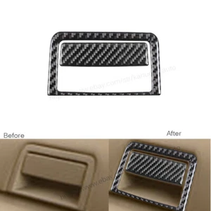 For Lincoln Navigator 07-14 Carbon Fiber Rear Armrest Storage Box Button Cover - Picture 1 of 10