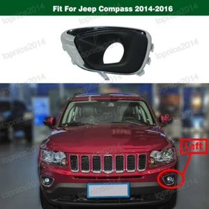Left Front Bumper Fog Light Bezel Cover Chrome Trim For Jeep Compass 2014-2016 - Picture 1 of 7