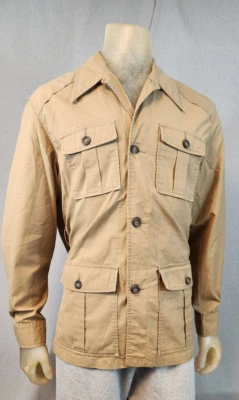 USADA Camisa Top Vintage Great Western GRANDE 42 Cuello Caqui Manga Larga Safari Foto 1 de 4