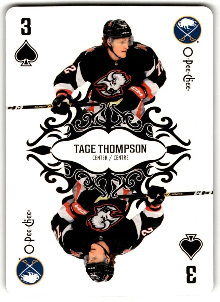 2023-24 O-Pee-Chee Playing Cards Tage Thompson #3S Buffalo Sabres - Image 1 of 2