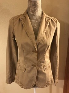 Blazer chino clásico beige de sarga J CREW de algodón roto talla 0 (J2) - Imagen 1 de 12