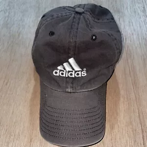 Adidas Mütze Erwachsene verblasst schwarz verstellbarer Riemen hinten abgenutzt Papa Hat Herren - Bild 1 von 4