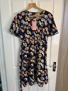Free Spirit Geometric Summer Dress Size 14 - Picture 1 of 9