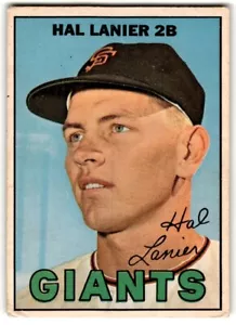 1967 Topps Hal Lanier #4 CREASED/PAPER LOSS San Francisco Giants - Foto 1 di 2