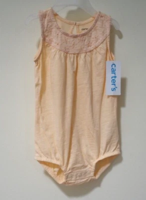 Nuevo con etiquetas Carter's Peach Eylet corpiño burbuja/mameluco niña talla 6 meses Foto 1 de 2