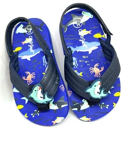 Cat & Jack ~ Jungen Hai Flip Flops Sandalen ~ Größe 7/8 ~ gebraucht - Bild 1 von 5