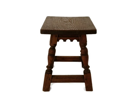 Hand Carved wood  Milking Stool Pedestal Table Pedestal Barn Country Style Small Cover