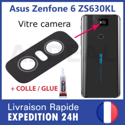 Lente de vidro com adesivo para câmera traseira Asus Zenfone 6 ZS630KL - Imagem 1 de 4