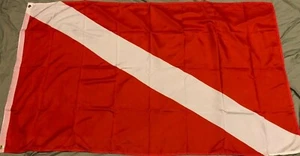 DIVER DOWN Tauchflagge neu 3 x 5 Fuß hervorragende Qualität lichtbeständig USA Verkäufer - Bild 1 von 5
