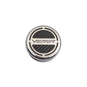Cap Covers Black CF Inlay&Etched 'Viper SRT 10' for 2003-2010 Viper [Polished]