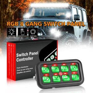 8 Gang RGB Switch Panel Universal Multifunction Bluetooth Controller Car ATV - Picture 1 of 12