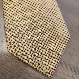 Jos A Bank Mens Tie Silk Necktie Multicolor Gold Black Geometric  Allover Print  - Picture 1 of 6