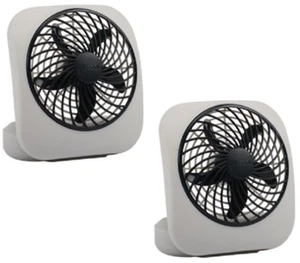 (2) ea O2Cool FD05004 5" 2 Speed Gray Battery Operated Portable Camping Fan - Picture 1 of 1