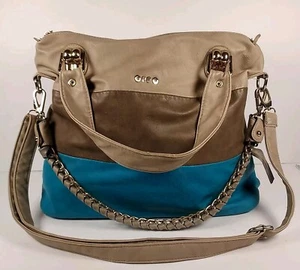OPPO Leather Shoulder Bag, Tri-Color Large Purse, Pink Interior - Bild 1 von 11