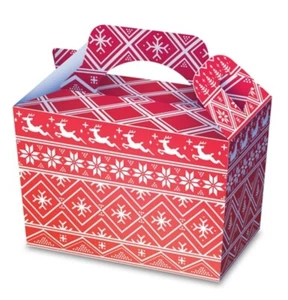 10 Nordic Christmas Boxes - Toy Loot/Party Bag Fillers Wedding/Kids Food Meal - Picture 1 of 1