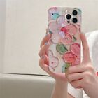 Case Phone Glitter Diamond Oil Painting Pink For Iphone Glossy Shockproof Cover