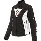 Dainese Ladies Motorbike Veloce D-Dry Textile Jacket Black White Lava Red