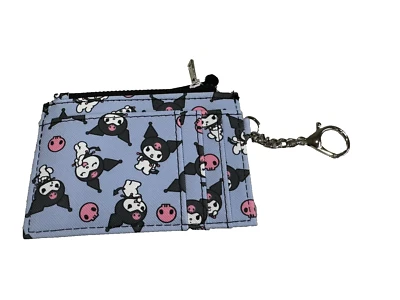 Sanrio Hello Kitty Allover Print Kuromi Blue Cardholder With Keychain Foto 1 de 3