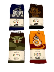 Star Wars Hallmark Crew Socks Childrens MED/LARGE 4 Pairs Age 3-6 Cotton Blend - Picture 1 of 10