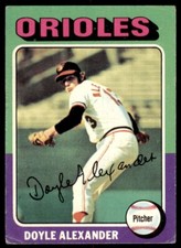 1975 TOPPS DOYLE ALEXANDER BALTIMORE ORIOLES #491 (T102)