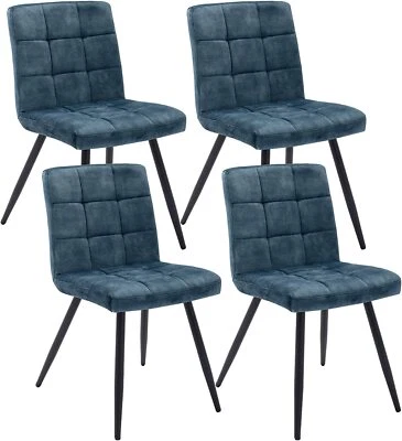 Juego de 4 sillas de comedor tapizadas de terciopelo silla de comedor silla de cocina acolchada Foto 1 de 4