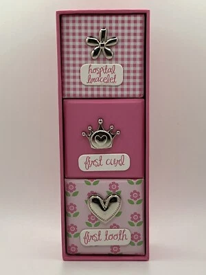 MACY'S FIRST IMPRESSIONS PINK INFANT GIRLS BABY SHOWER KEEPSAKE GIFT BOX SET NEW - Image 1 of 4