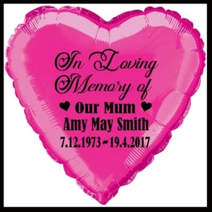 Personalised In Loving Memory balloon remembrance funeral tribute release - Picture 1 of 4
