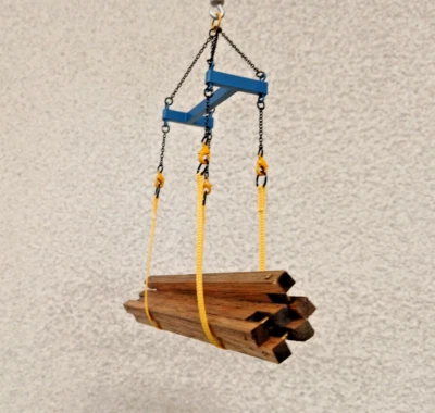 3D Print I-Beam Lifting Frame w/Lift Straps Sarens Blue/Liebherr Yellow 1/87th - Image 1 of 3