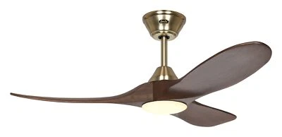 DC Ceiling fan LED Light Dimmer Eco Genuino 48" Brass Walnut Remote 6 Speeds - Image 1 of 4