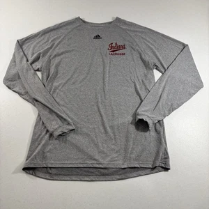Indiana Hoosiers Lacrosse Team Issued Long Sleeve T Shirt Grey Sz M Embroidered - Picture 1 of 7