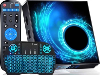 Android TV Box + Wireless Keyboard Quad-Core 64Bit 2.4G/5.8Ghz Wifi LAN BT 4.2 - Image 1 of 4