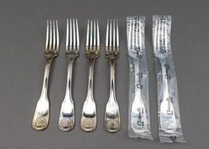 Juego de 6 tenedores de cena Christofle France Vendome Arcantia Shell plateado 8 1/8" - Imagen 1 de 6