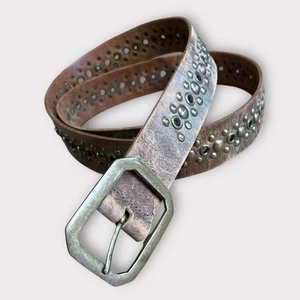 Kranker Herren Nieten Gürtel Braun/Roségold Metallic Used Leder 🔲 Messing 42 - Bild 1 von 7