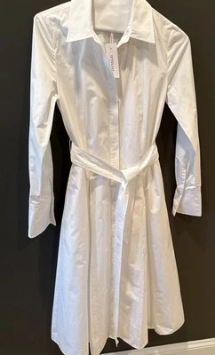 Derek Lam 10 Crosby Shirt Dress White With Gold  US 0 NWT Faint Spot Retail $595 - Image 1 of 4
