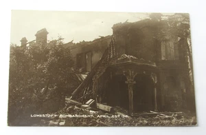 WWI Lowestoft Bombardment England 1916 RPPC Foto Street View Bombenschaden - Bild 1 von 3