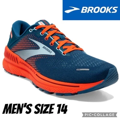 Brooks мужские туфли адреналин GTS 22 синий оранжевый работает кроссовки 1103661D размер 14 - Изображение 1 из 4