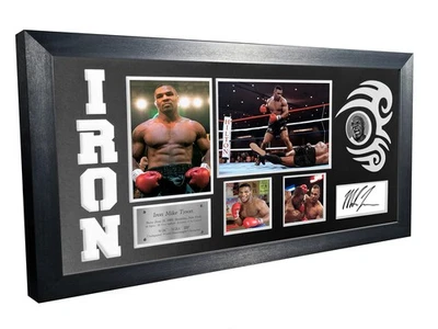 Iron Mike Tyson Tatuaje Montaje Celebración vs Trevor Berbick Autógrafo Firmado... Foto 1 de 4