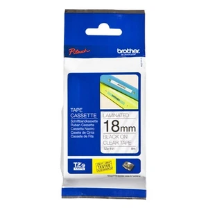 Ruban Laminé pour Etiqueteuses Brother TZE141 Noir/Blanc 18mm - Photo 1/2